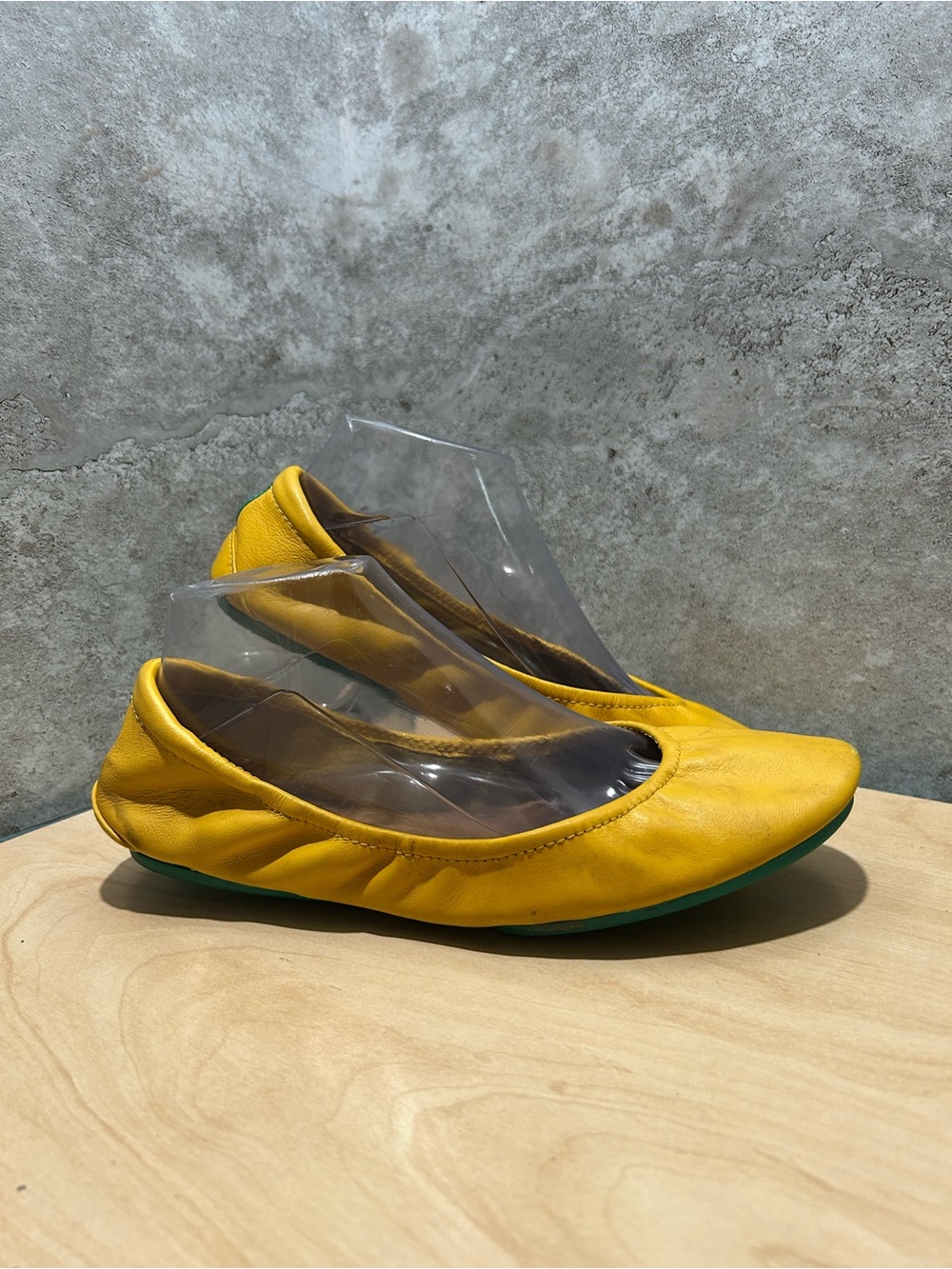 Yellow Tieks leather ballet flats women’s size 9